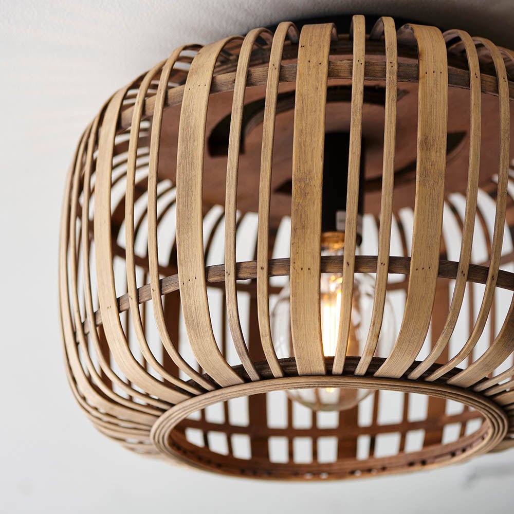 Endon - Natural Mathias Flush Eco Friendly Raffia Ceiling Light (Endon 101776) - Luminosity Designs Ltd