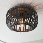 Endon - Natural Mathias Flush Eco Friendly Raffia Ceiling Light (Endon 101776) - Luminosity Designs Ltd