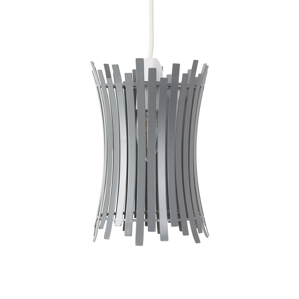 Oaks Lighting - Navenby Geometric None Electric Pendant Shade With Metal Curved Framework - Luminosity Designs Ltd