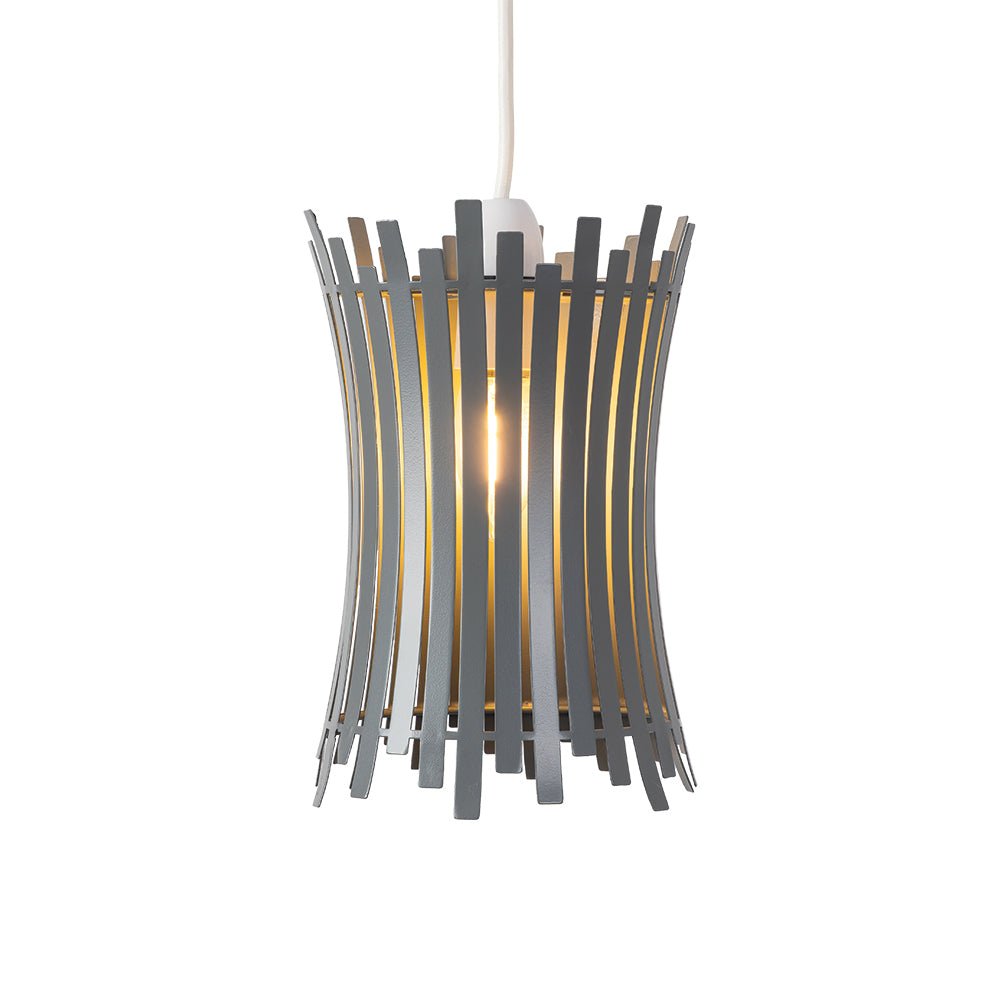Oaks Lighting - Navenby Geometric None Electric Pendant Shade With Metal Curved Framework - Luminosity Designs Ltd