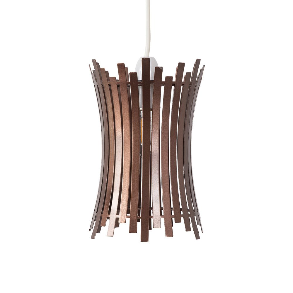 Oaks Lighting - Navenby Geometric None Electric Pendant Shade With Metal Curved Framework - Luminosity Designs Ltd