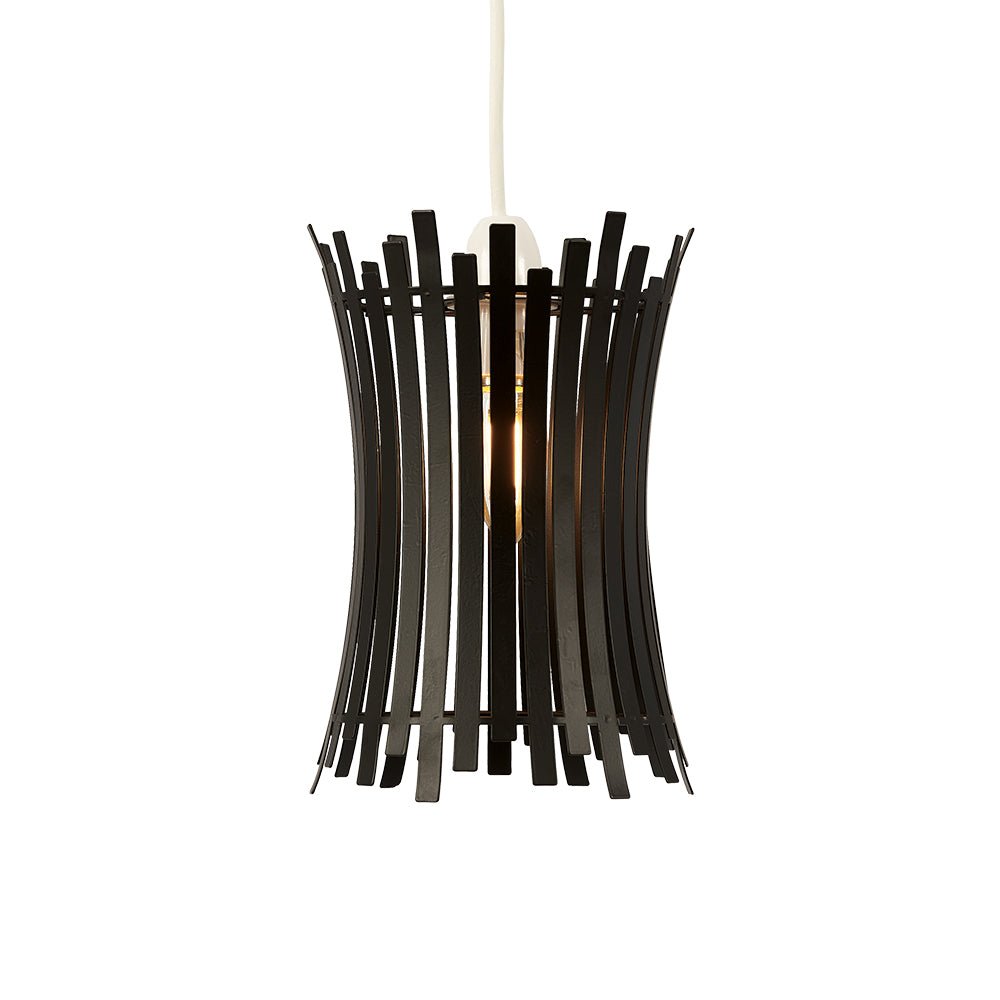 Oaks Lighting - Navenby Geometric None Electric Pendant Shade With Metal Curved Framework - Luminosity Designs Ltd