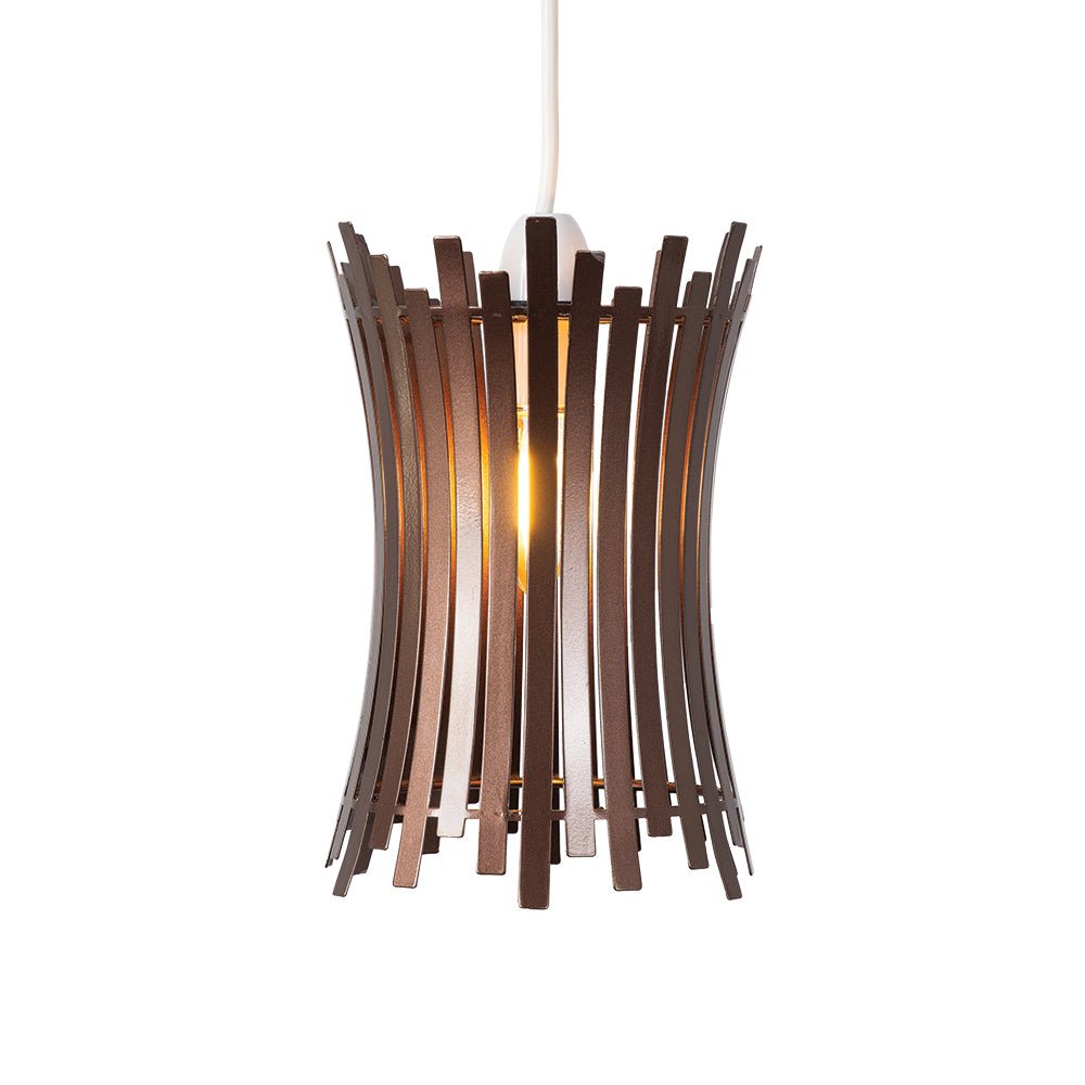 Oaks Lighting - Navenby Geometric None Electric Pendant Shade With Metal Curved Framework - Luminosity Designs Ltd