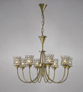 Diyas - Nelson Pendant 8 Light G9 Antique Brass/Crystal (Diyas IL20662) - Luminosity Designs Ltd