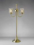 Diyas - Nelson Table Lamp 2 Light G9 Antique Brass/Crystal - Luminosity Designs Ltd