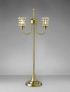 Diyas - Nelson Table Lamp 2 Light G9 Antique Brass/Crystal - Luminosity Designs Ltd