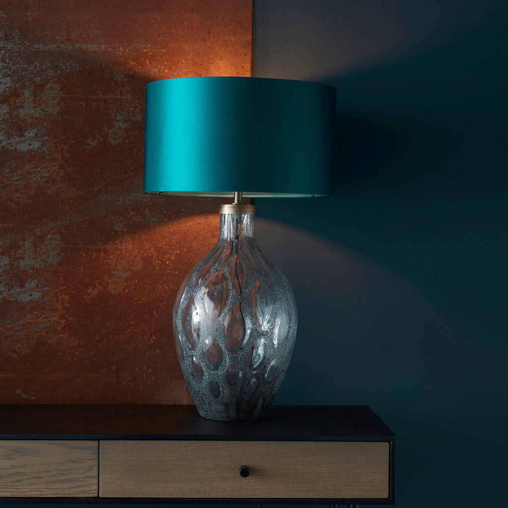 Luminosity Designs - Neptune Charcoal Artisan Glass Table Lamp - Luminosity Designs Ltd
