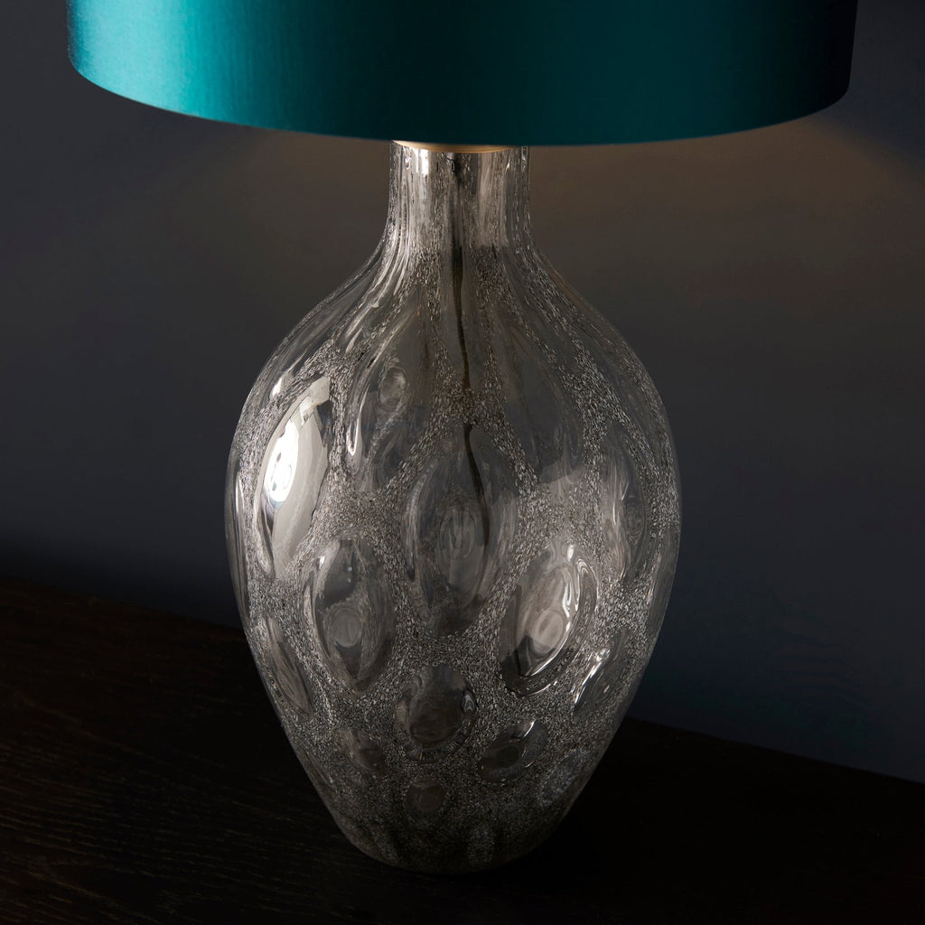 Luminosity Designs - Neptune Charcoal Artisan Glass Table Lamp - Luminosity Designs Ltd
