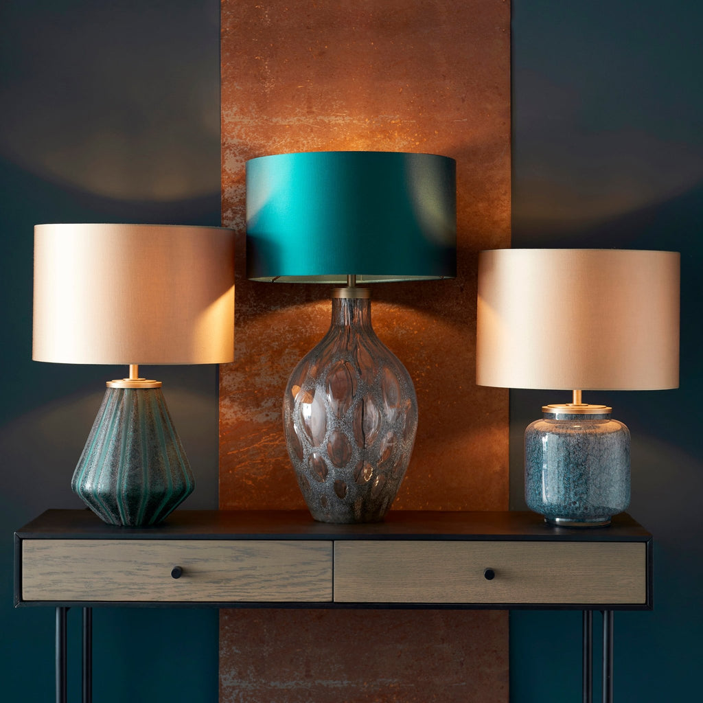 Luminosity Designs - Neptune Charcoal Artisan Glass Table Lamp - Luminosity Designs Ltd