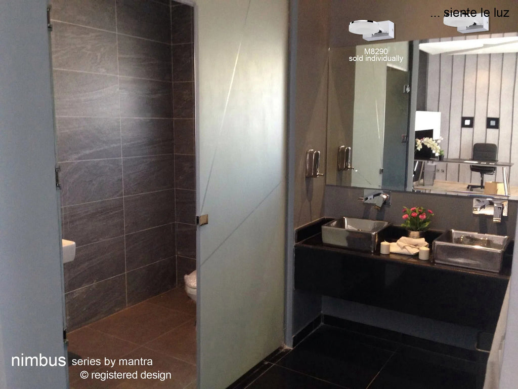 Mantra Fusion - Nimbus Wall Lamp, 1 Light , 5W LED, 3000K, 450lm, Polished Chrome/Frosted Acrylic. - Luminosity Designs Ltd