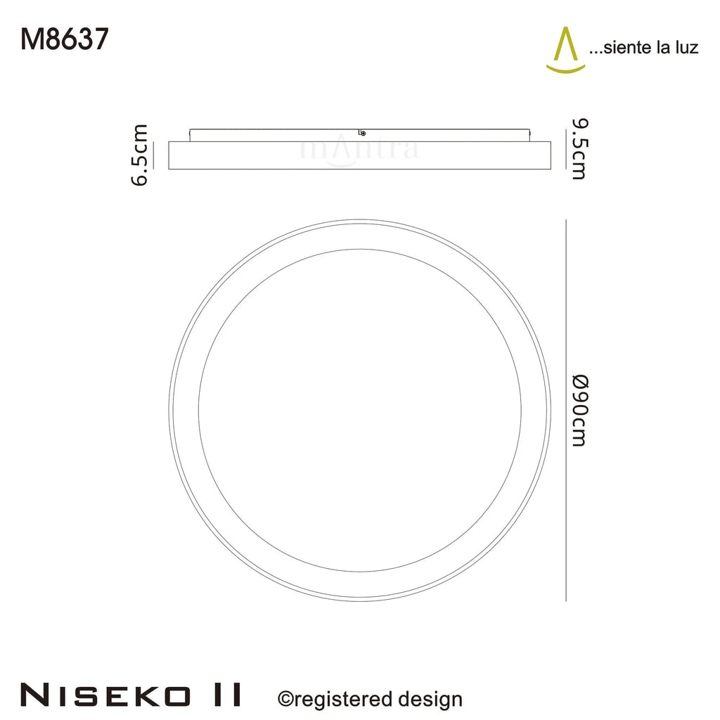 Mantra - Niseko II Ring Ceiling 90cm 78W LED, 2700K - 5000K Tuneable, 6200lm, Remote Control - Luminosity Designs Ltd