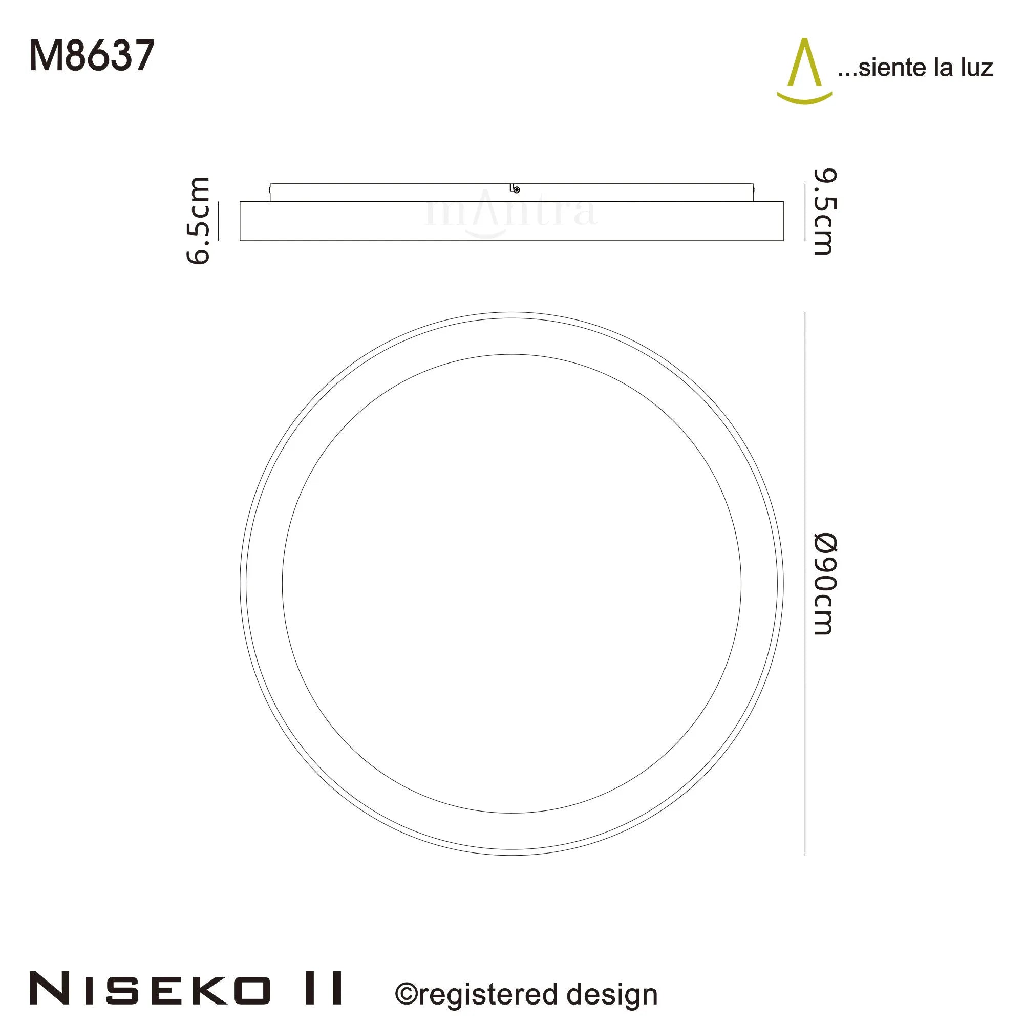 Mantra - Niseko II Ring Ceiling 90cm 78W LED, 2700K - 5000K Tuneable, 6200lm, Remote Control - Luminosity Designs Ltd