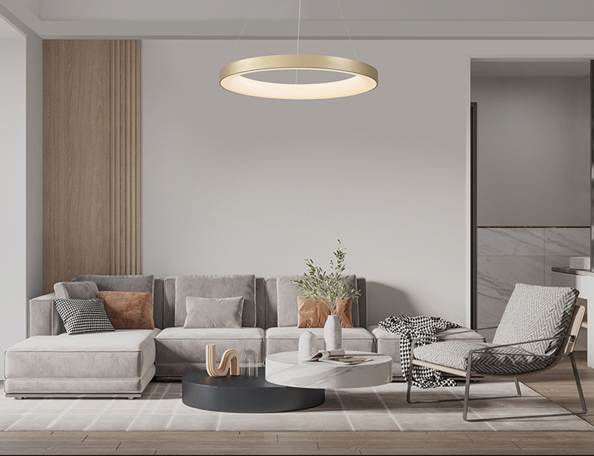 Mantra - Niseko II Ring Pendant 65cm 50W LED, 2700K - 5000K Tuneable, 3760lm, Remote Control & APP, - Luminosity Designs Ltd