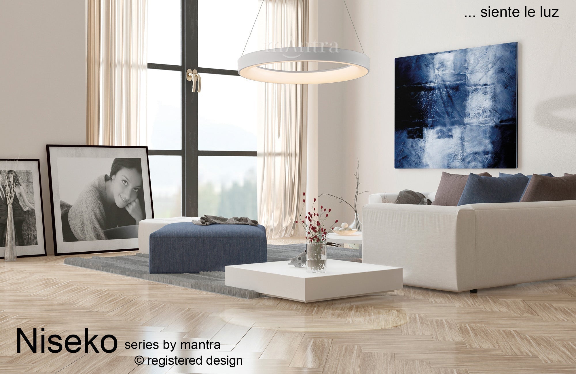 Mantra - Niseko II Ring Pendant 90cm 66W LED, 2700K - 5000K Tuneable, 5440lm, Remote Control - Luminosity Designs Ltd