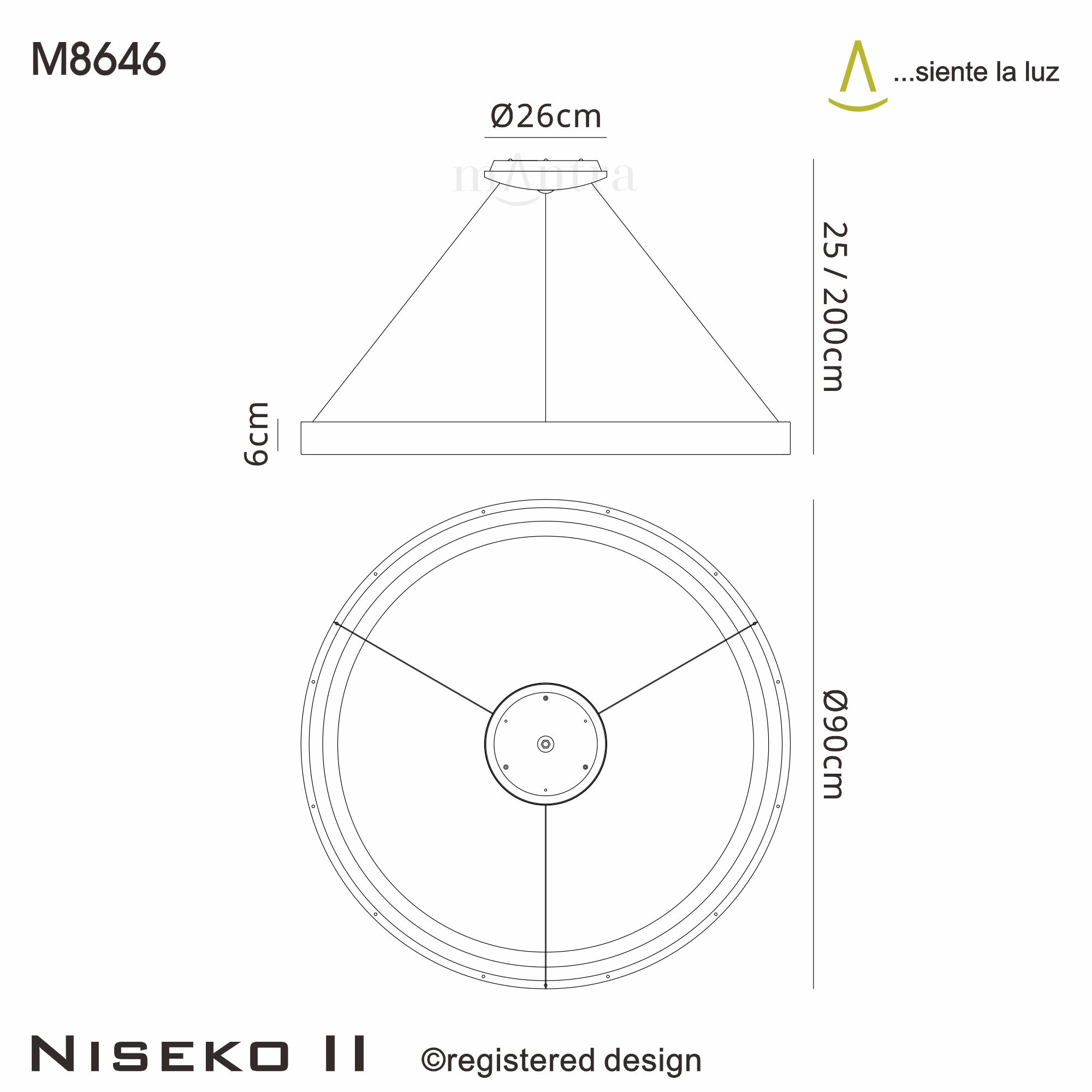 Mantra - Niseko II Ring Pendant 90cm 66W LED, 2700K - 5000K Tuneable, 5440lm, Remote Control - Luminosity Designs Ltd