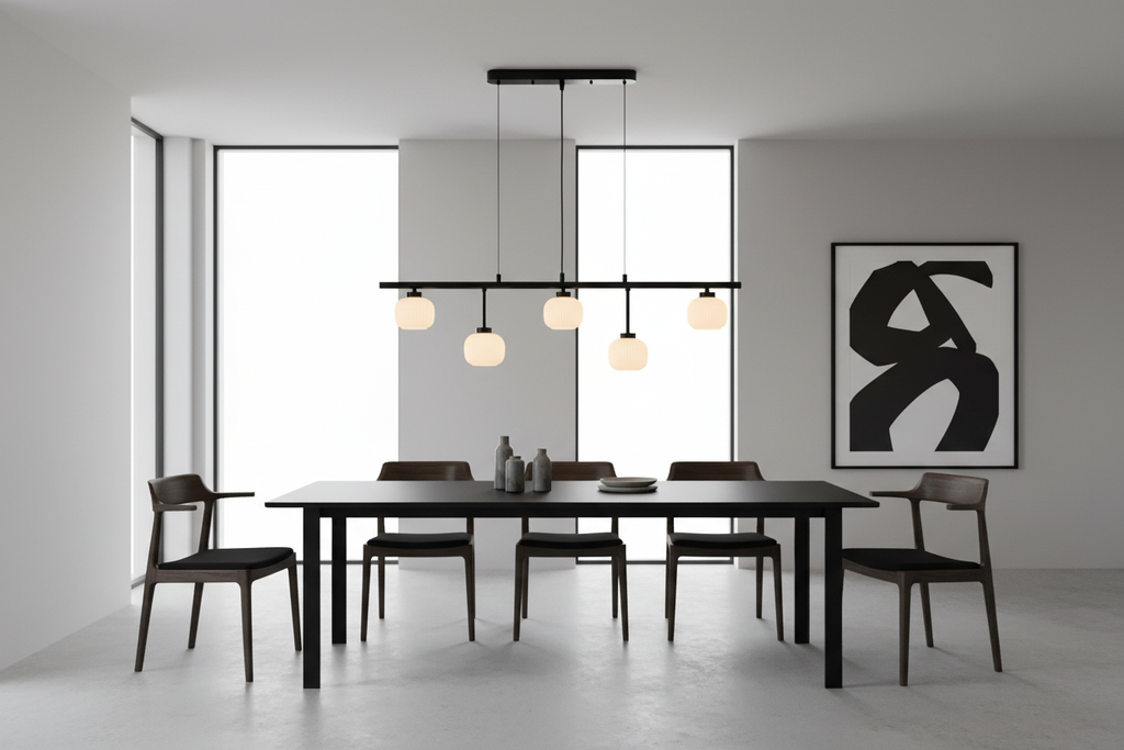 no, show the light in this listing over a modern black dining table