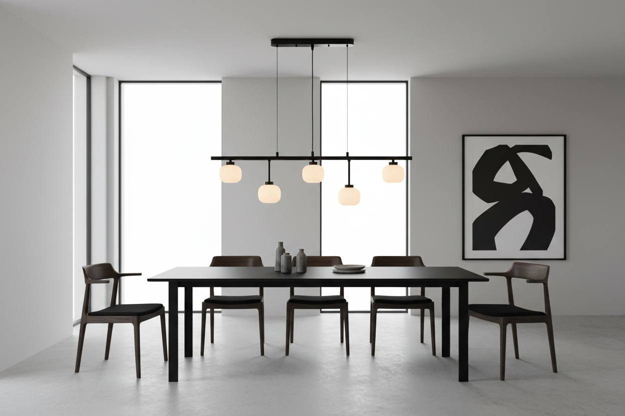 no, show the light in this listing over a modern black dining table