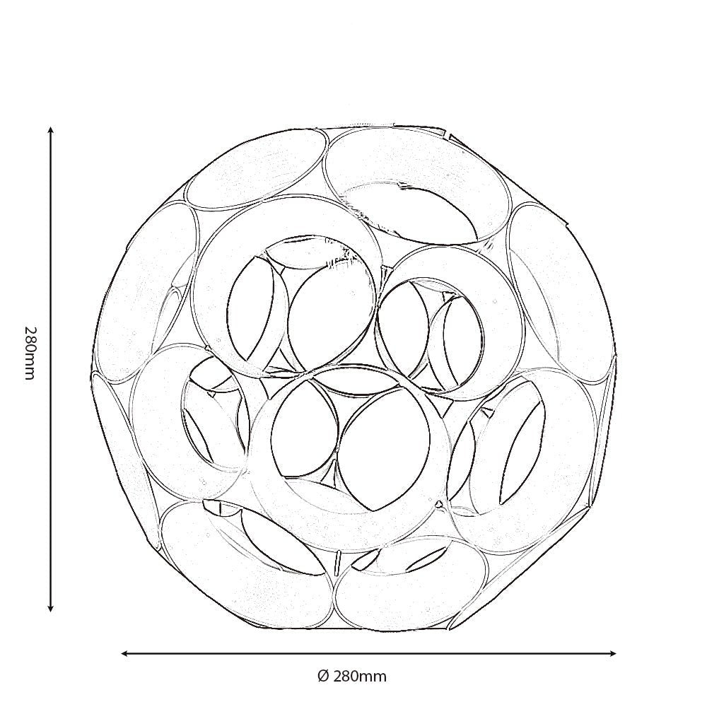 Oaks Lighting - Noda 28cm Black Metal Sphere Shade for Ceiling Pendants (Oaks 2130 NE BK) - Luminosity Designs Ltd