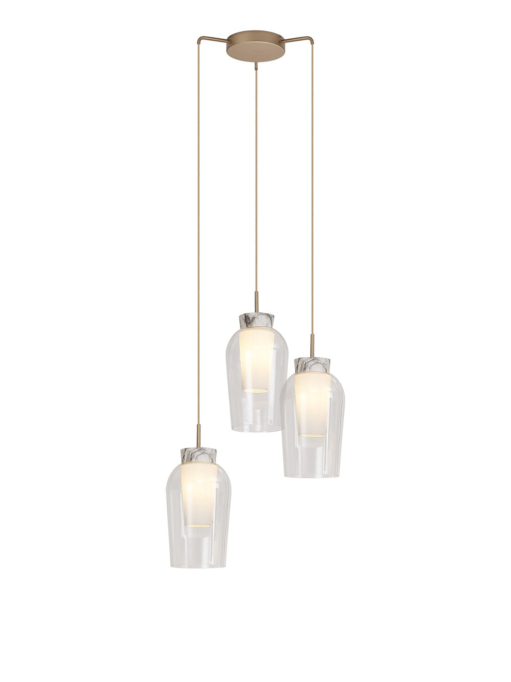 Mantra - Nora 3 Light Natural Aesthetic Pendant - Luminosity Designs Ltd