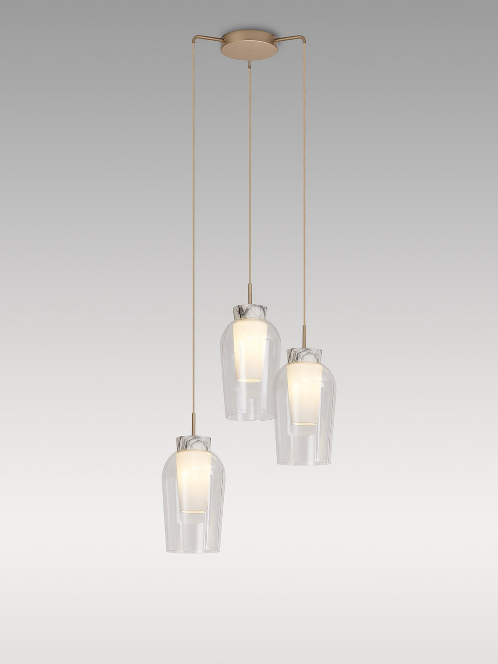 Mantra - Nora 3 Light Natural Aesthetic Pendant - Luminosity Designs Ltd