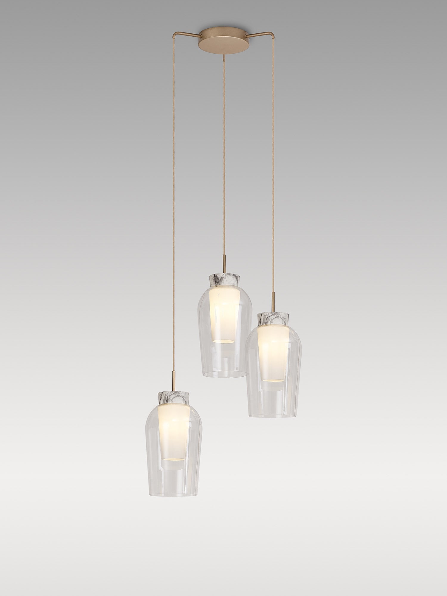 Mantra - Nora 3 Light Natural Aesthetic Pendant - Luminosity Designs Ltd
