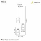 Mantra - Nora 3 Light Natural Aesthetic Pendant - Luminosity Designs Ltd