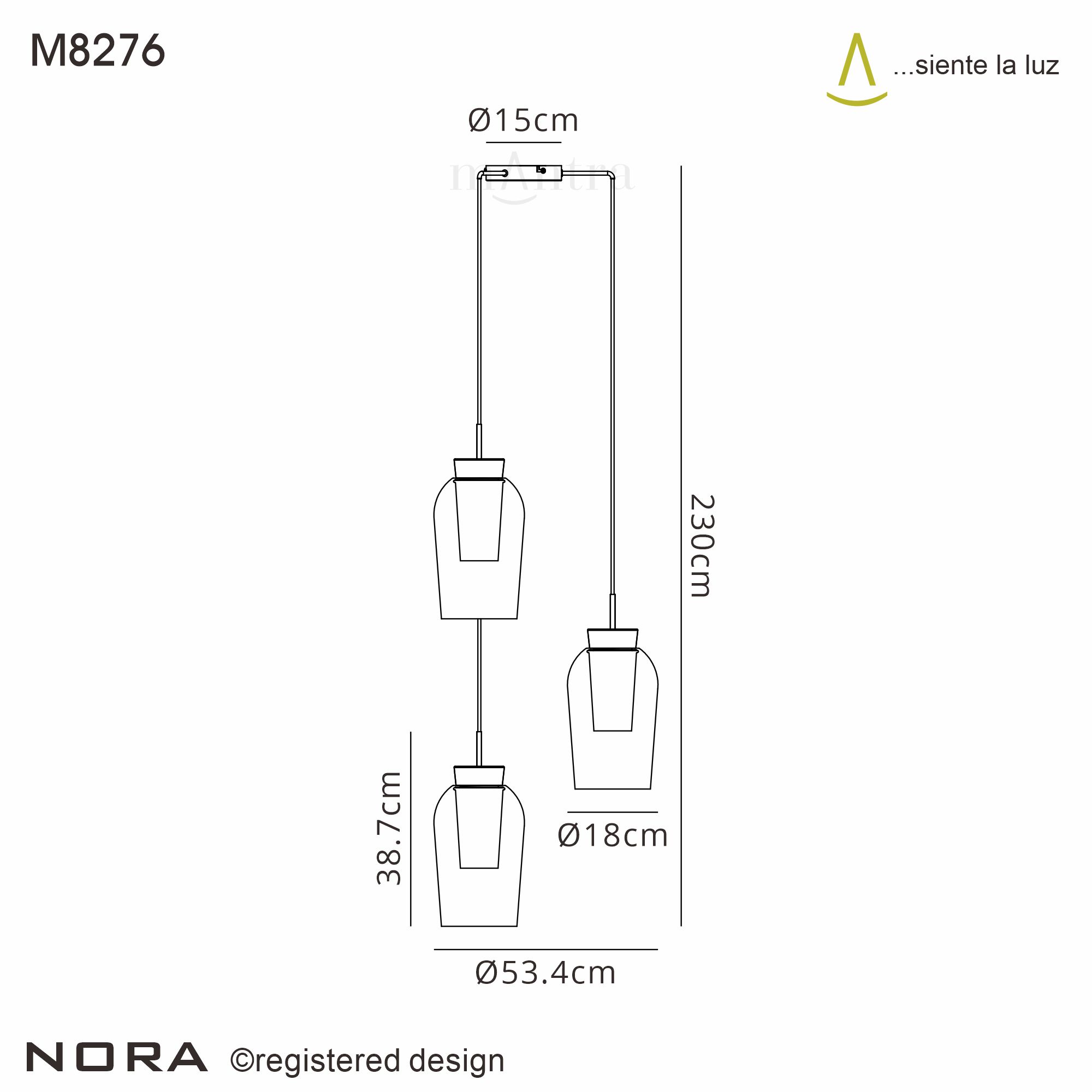 Mantra - Nora 3 Light Natural Aesthetic Pendant - Luminosity Designs Ltd