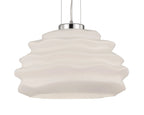 Mantra Fusion - Nubole Pendant 40cm Round, 1 x E27, Opal White Glass With Chrome Fixtures - Luminosity Designs Ltd