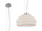 Mantra Fusion - Nubole Pendant 40cm Round, 1 x E27, Opal White Glass With Chrome Fixtures - Luminosity Designs Ltd