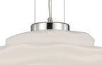 Mantra Fusion - Nubole Pendant 40cm Round, 1 x E27, Opal White Glass With Chrome Fixtures - Luminosity Designs Ltd