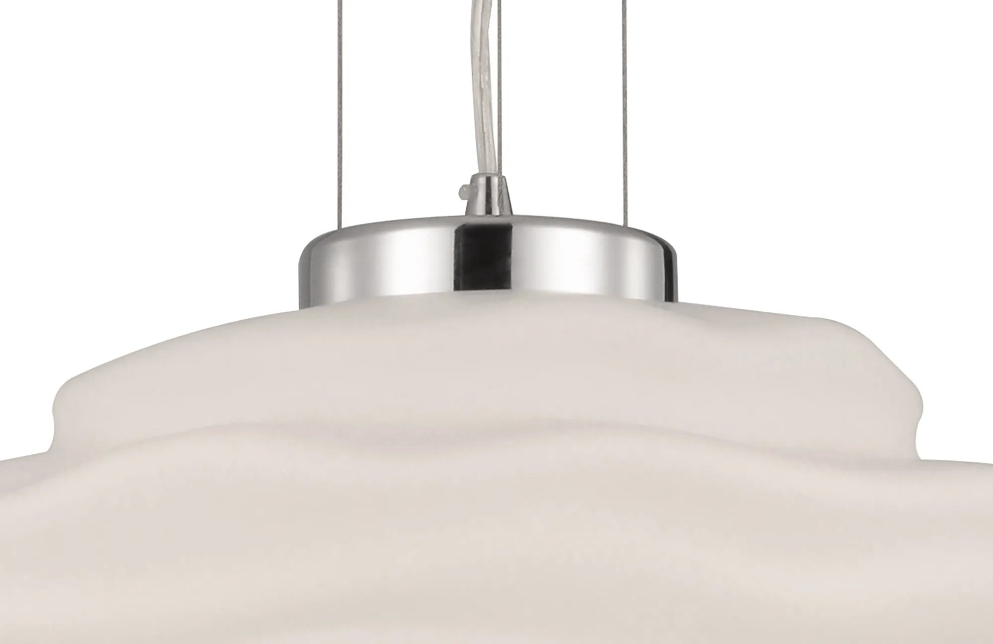 Mantra Fusion - Nubole Pendant 40cm Round, 1 x E27, Opal White Glass With Chrome Fixtures - Luminosity Designs Ltd