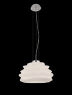 Mantra Fusion - Nubole Pendant 40cm Round, 1 x E27, Opal White Glass With Chrome Fixtures - Luminosity Designs Ltd