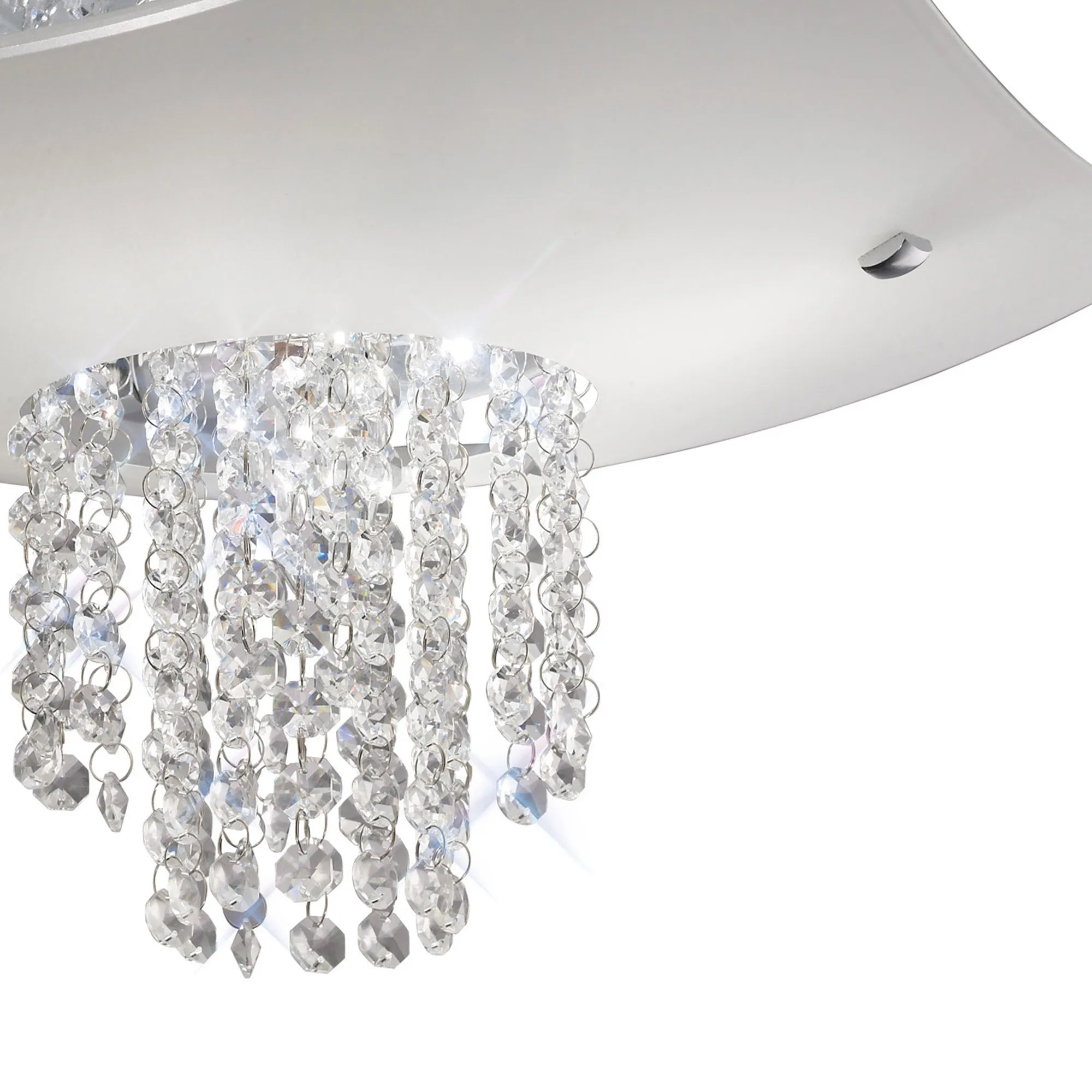 Diyas - Nyla Square Ceiling 5 Light E14 Polished Chrome/Glass/Crystal - Luminosity Designs Ltd