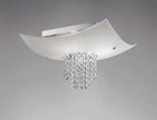 Diyas - Nyla Square Ceiling 5 Light E14 Polished Chrome/Glass/Crystal - Luminosity Designs Ltd