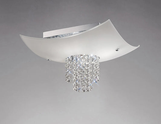 Nyla Square Ceiling 5 Light E14 Polished Chrome/Glass/Crystal