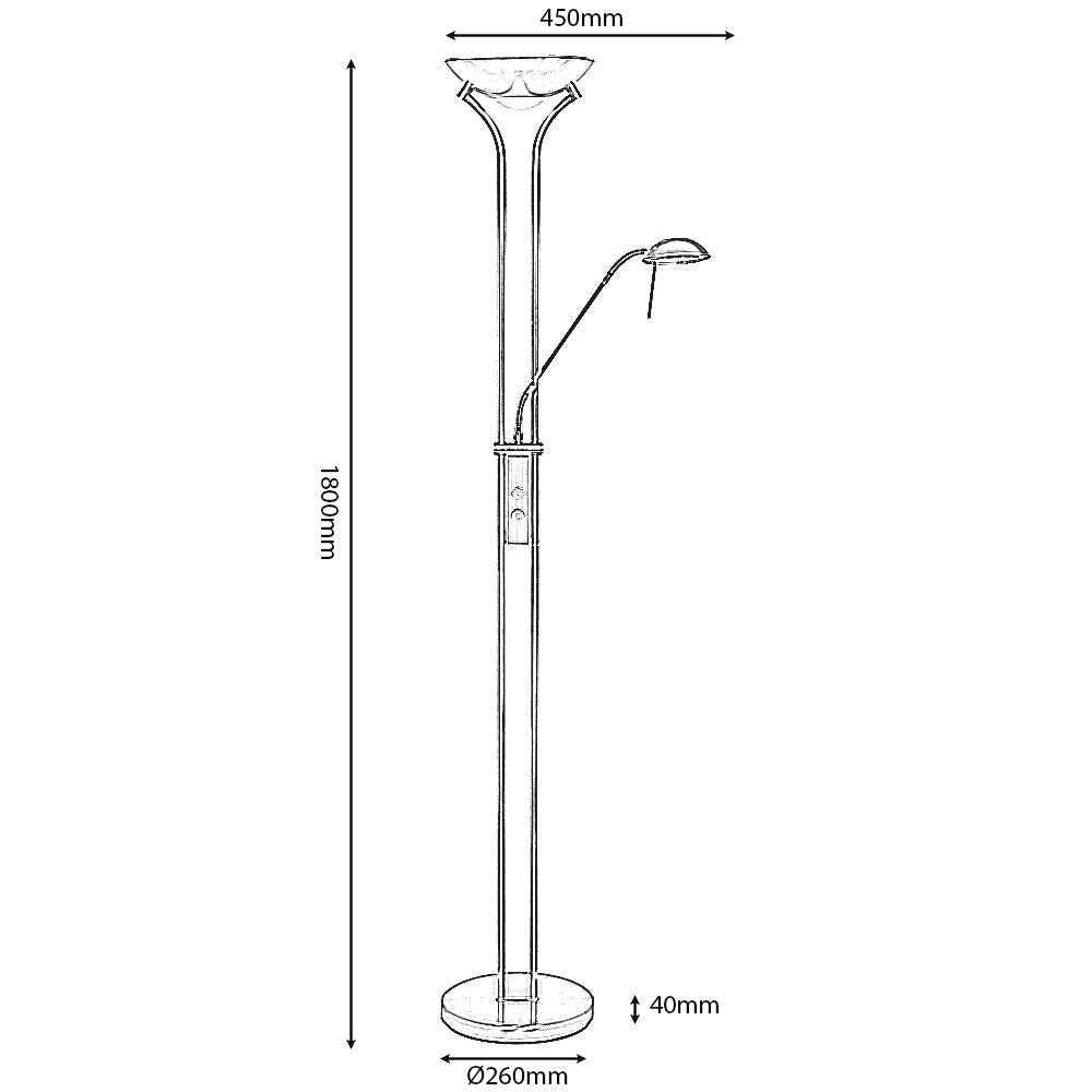Endon - Oaks INTEGRATED LED Dimmable Mother and Child Floor Lamp - Luminosity Designs Ltd