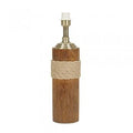 Oaks Moea Table Lamp with Wood Effect Base and Natural Hessian Rope Detailing, 1x E27 (Oaks TL 2901) - Luminosity Designs Ltd
