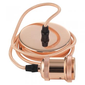 Oaks Lighting - Oaks Single Pendant Set with Braided Cable and Metal Parts, 1x E27 - Luminosity Designs Ltd