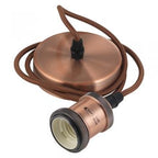 Oaks Lighting - Oaks Single Pendant Set with Braided Cable and Metal Parts, 1x E27 - Luminosity Designs Ltd