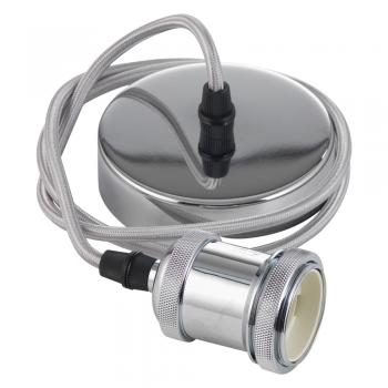 Oaks Lighting - Oaks Single Pendant Set with Braided Cable and Metal Parts, 1x E27 - Luminosity Designs Ltd