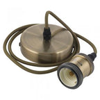 Oaks Lighting - Oaks Single Pendant Set with Braided Cable and Metal Parts, 1x E27 - Luminosity Designs Ltd
