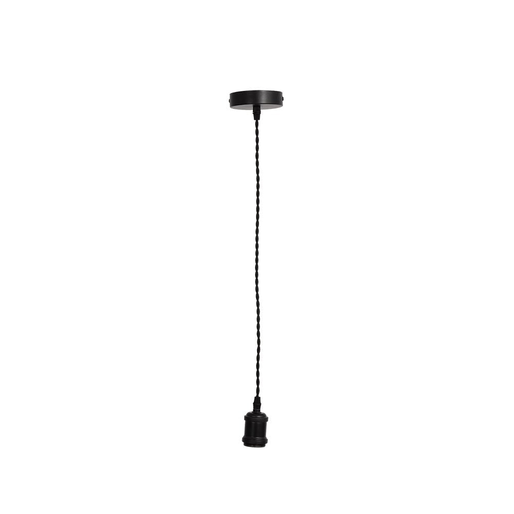 Oaks Lighting - Oaks Single Pendant Set with Twisted Braided Cable and Metal Parts, 1x E27 - Luminosity Designs Ltd