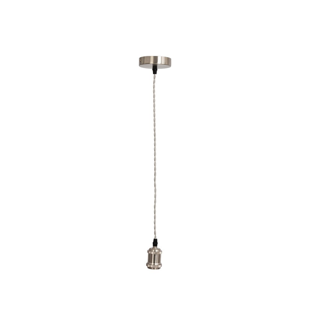 Oaks Lighting - Oaks Single Pendant Set with Twisted Braided Cable and Metal Parts, 1x E27 - Luminosity Designs Ltd