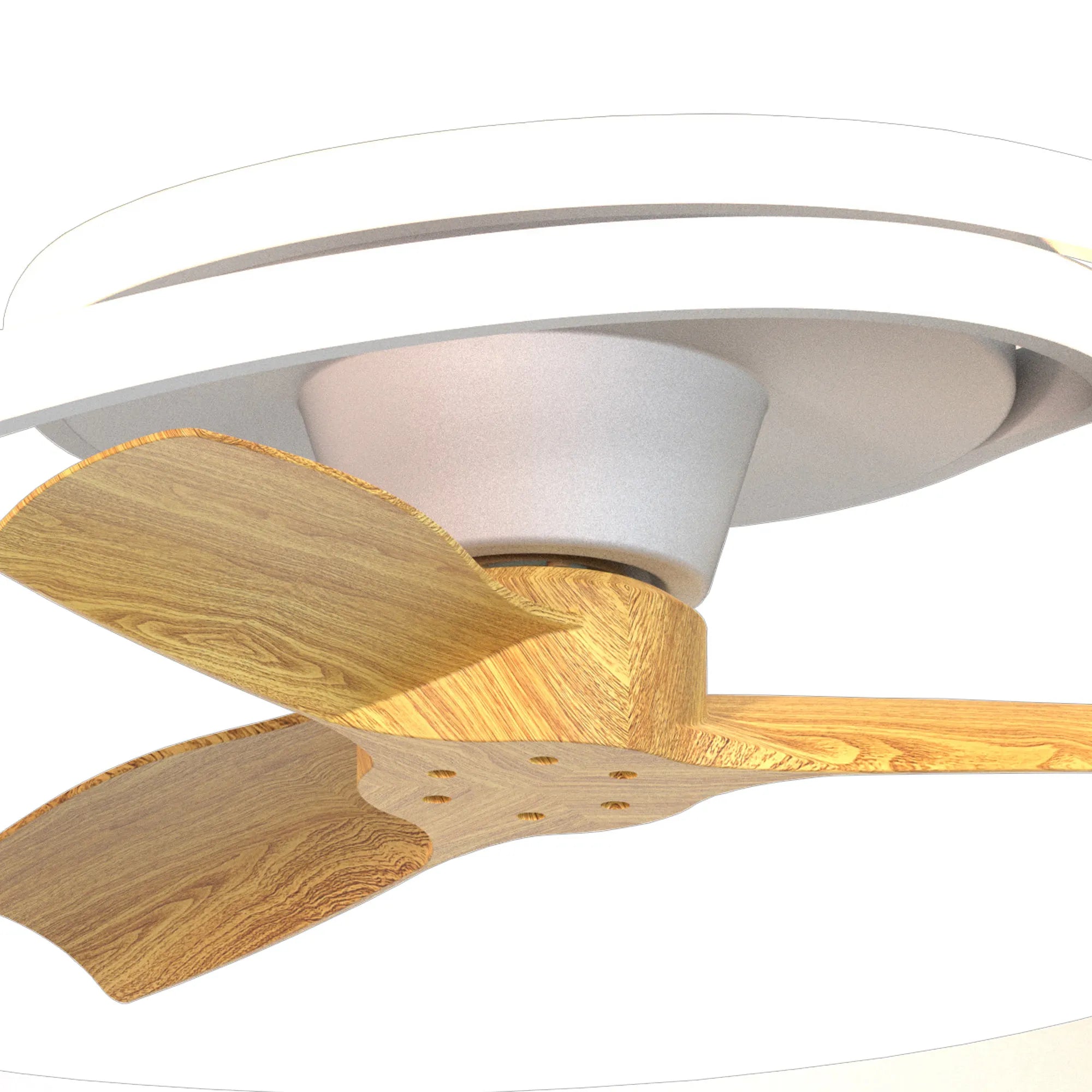Mantra Ocean 78cm 60W LED Dimmable Ceiling Light With Built-In 35W DC Reversible Fan, Wood, 4200lm