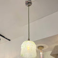 Luminosity Designs - Original Art Deco Green Ceiling Penant with fabric cable and original glass - Luminosity Designs Ltd