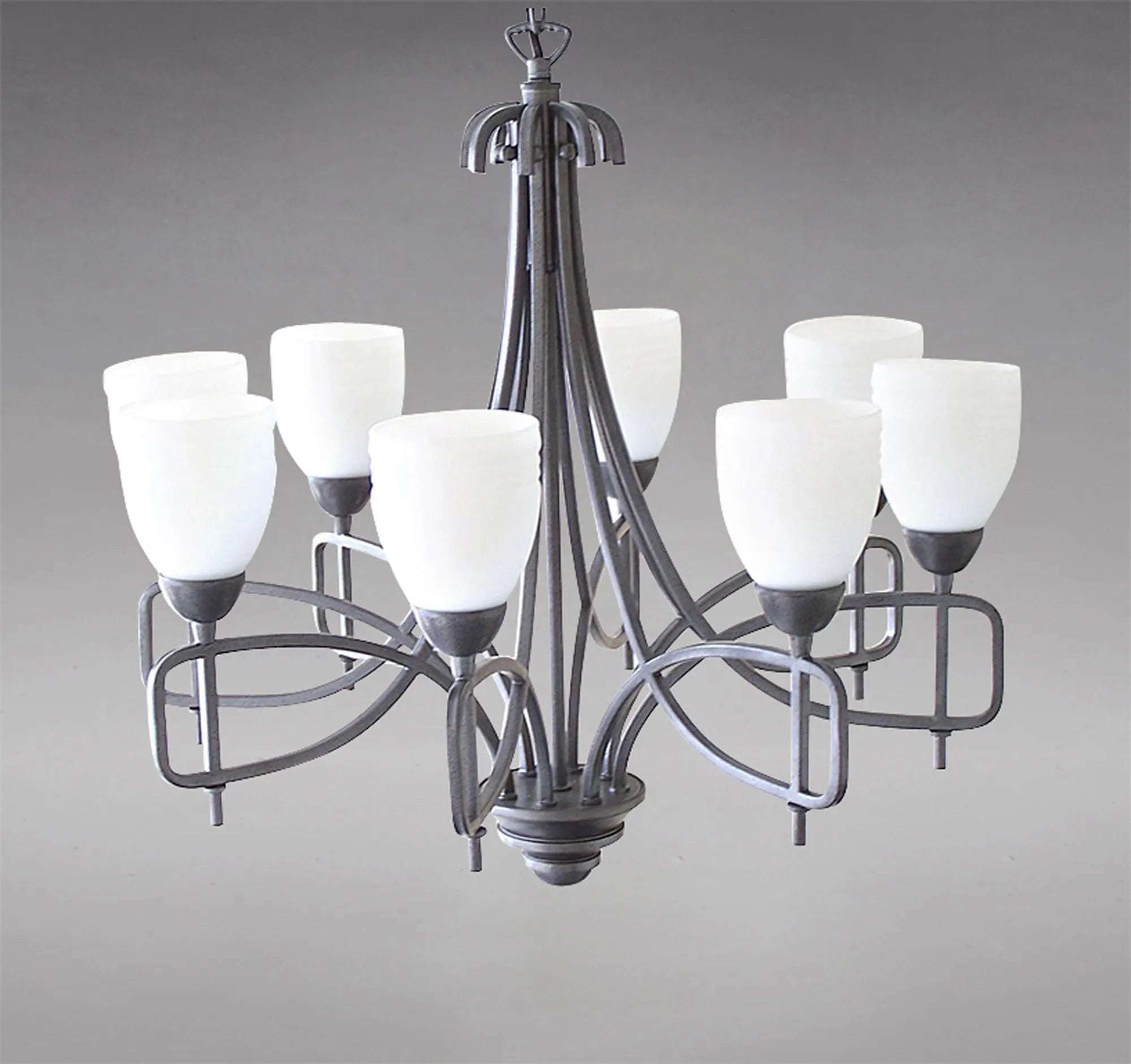 Diyas - Ortona Rustoc Pendant, 8 Light E14, Russet Brown/Opal Glass (Diyas IL10142) - Luminosity Designs Ltd