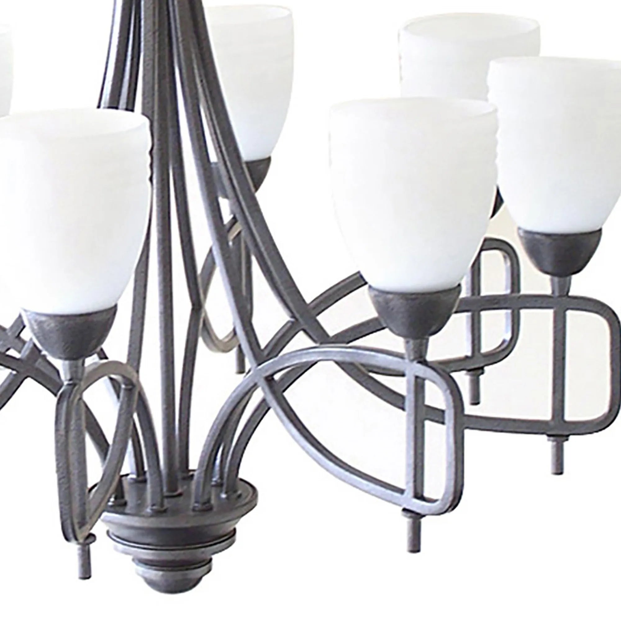 Diyas - Ortona Rustoc Pendant, 8 Light E14, Russet Brown/Opal Glass (Diyas IL10142) - Luminosity Designs Ltd