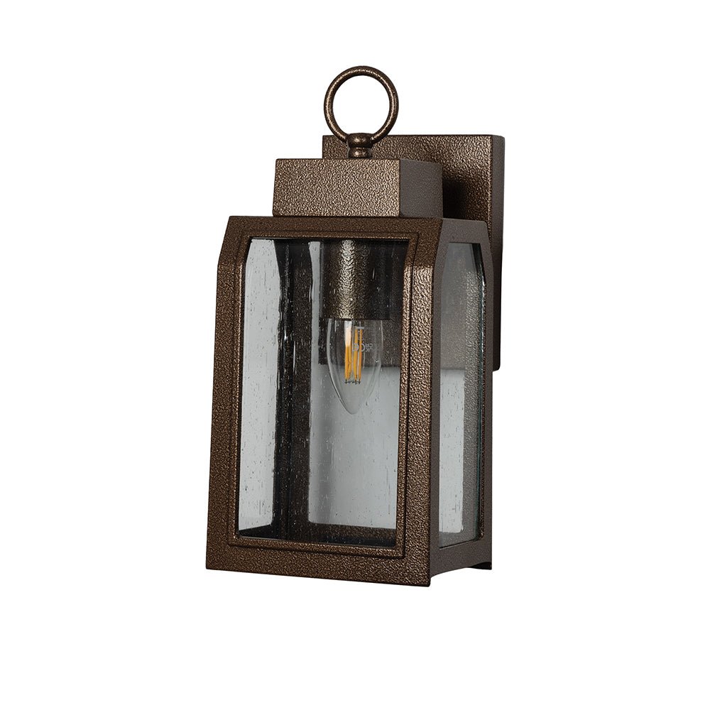Oaks Lighting - Otley Vintage Style Outdoor Wall Lantern in Bronze, 1x E27, IP44 Rated (Oaks 216) - Luminosity Designs Ltd