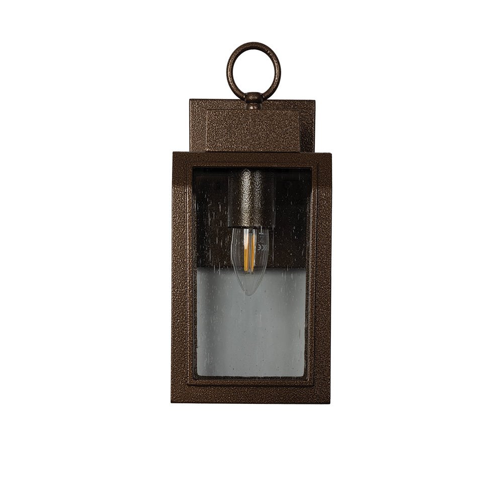 Oaks Lighting - Otley Vintage Style Outdoor Wall Lantern in Bronze, 1x E27, IP44 Rated (Oaks 216) - Luminosity Designs Ltd