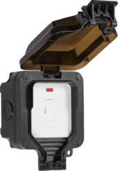 Knightsbridge - Outdoor Fused Spur Unit With Neon IP66 - Luminosity Designs Ltd